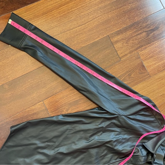 Elaine Kim Black Faux Leather Shirt Snap Button Down Collared Long Sleeve Size L - Picture 12 of 12